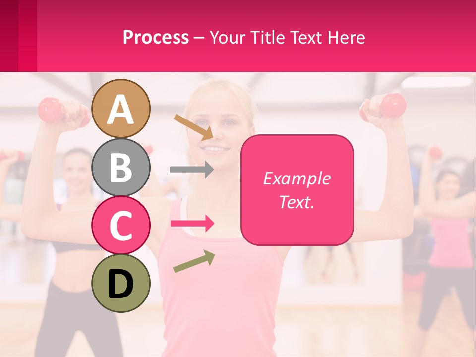 A Group Of Women Doing Exercises With Dumbbells PowerPoint Template