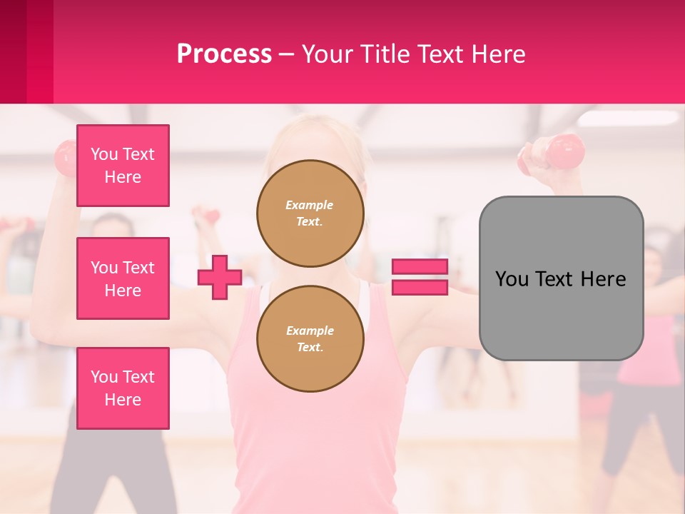 A Group Of Women Doing Exercises With Dumbbells PowerPoint Template