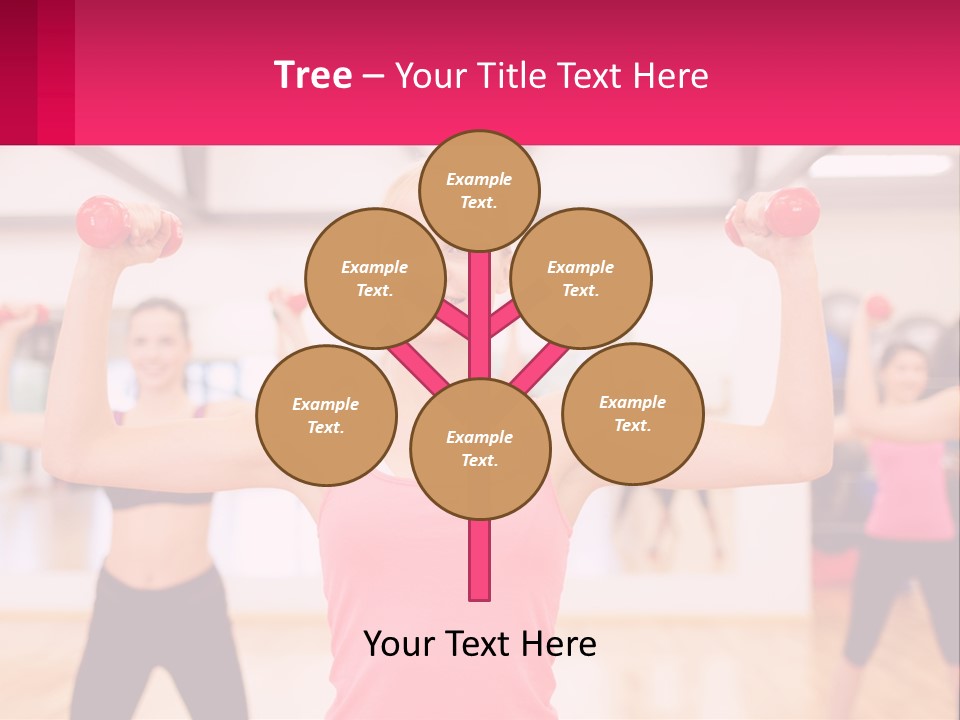 A Group Of Women Doing Exercises With Dumbbells PowerPoint Template