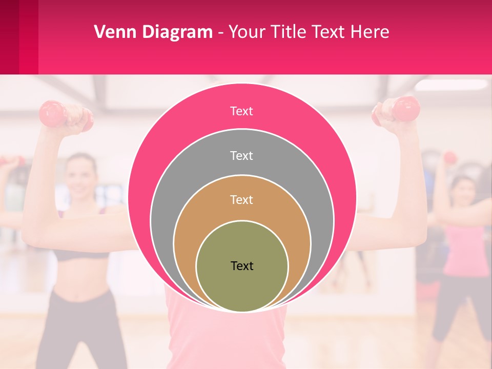 A Group Of Women Doing Exercises With Dumbbells PowerPoint Template