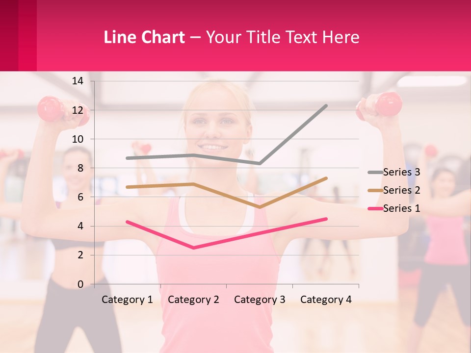 A Group Of Women Doing Exercises With Dumbbells PowerPoint Template