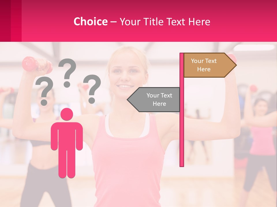 A Group Of Women Doing Exercises With Dumbbells PowerPoint Template