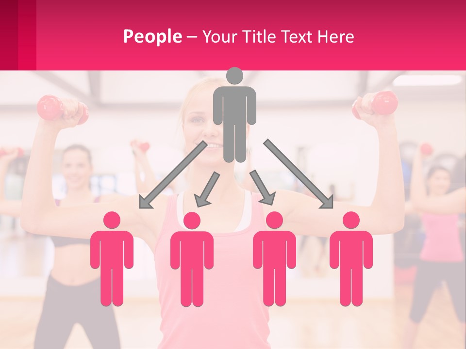 A Group Of Women Doing Exercises With Dumbbells PowerPoint Template