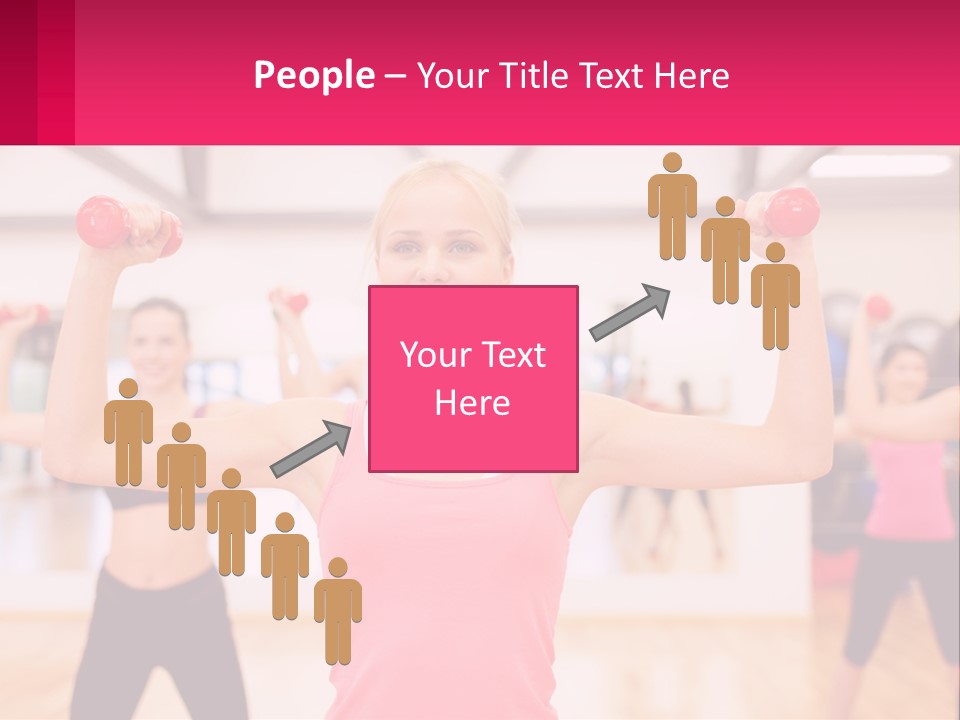 A Group Of Women Doing Exercises With Dumbbells PowerPoint Template