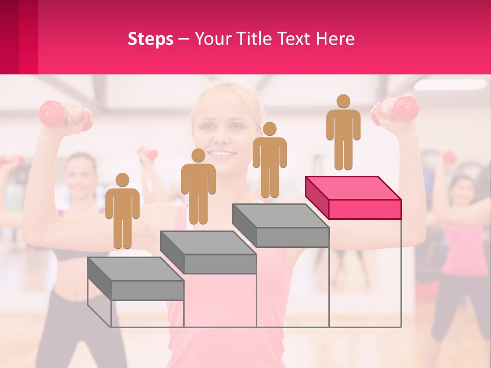 A Group Of Women Doing Exercises With Dumbbells PowerPoint Template