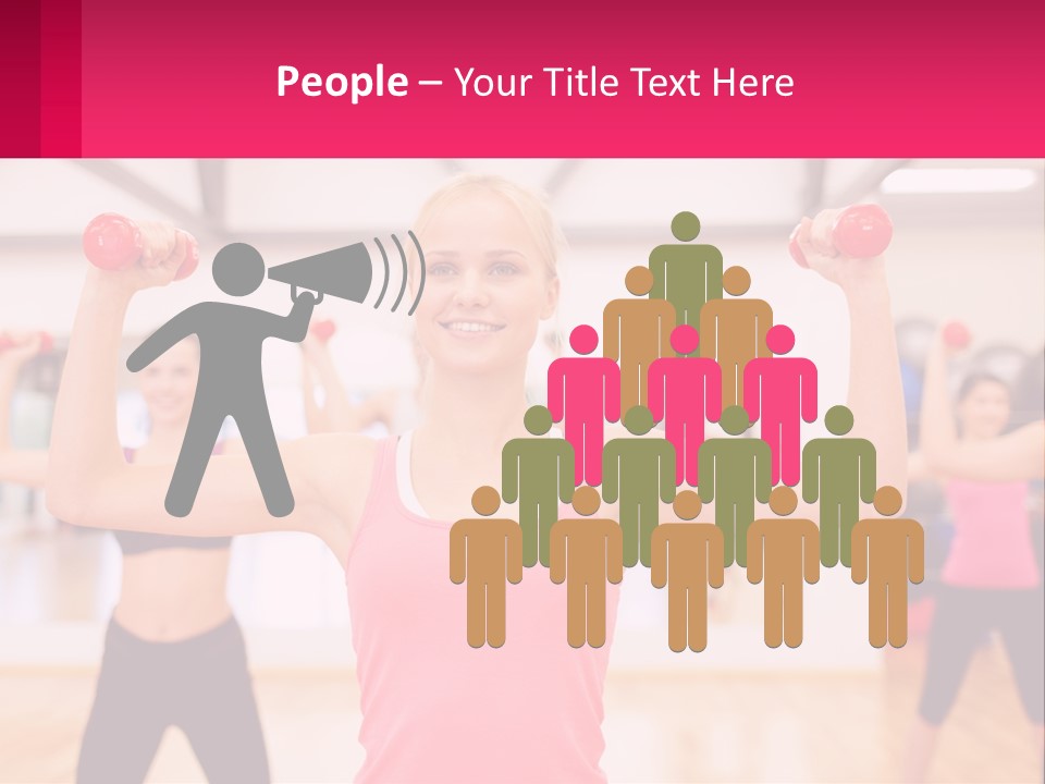 A Group Of Women Doing Exercises With Dumbbells PowerPoint Template