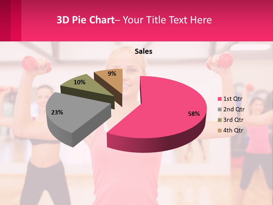 A Group Of Women Doing Exercises With Dumbbells PowerPoint Template