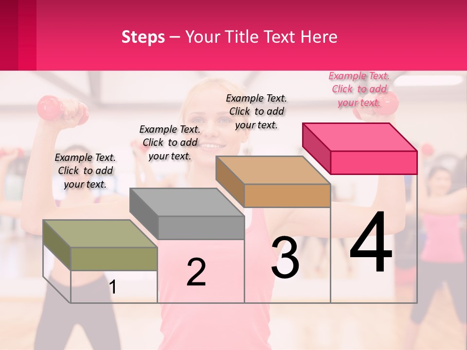 A Group Of Women Doing Exercises With Dumbbells PowerPoint Template