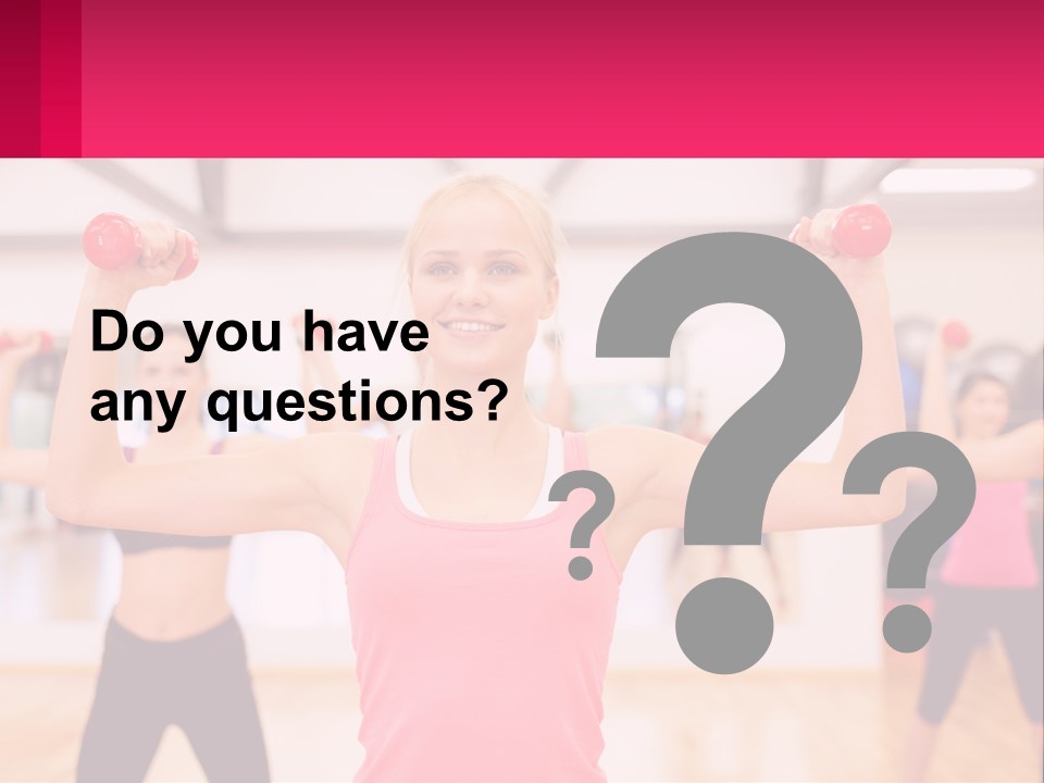 A Group Of Women Doing Exercises With Dumbbells PowerPoint Template