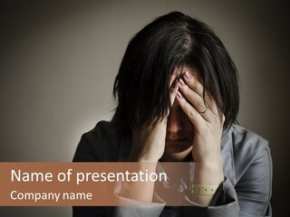 A Woman Covering Her Face With Her Hands PowerPoint Template