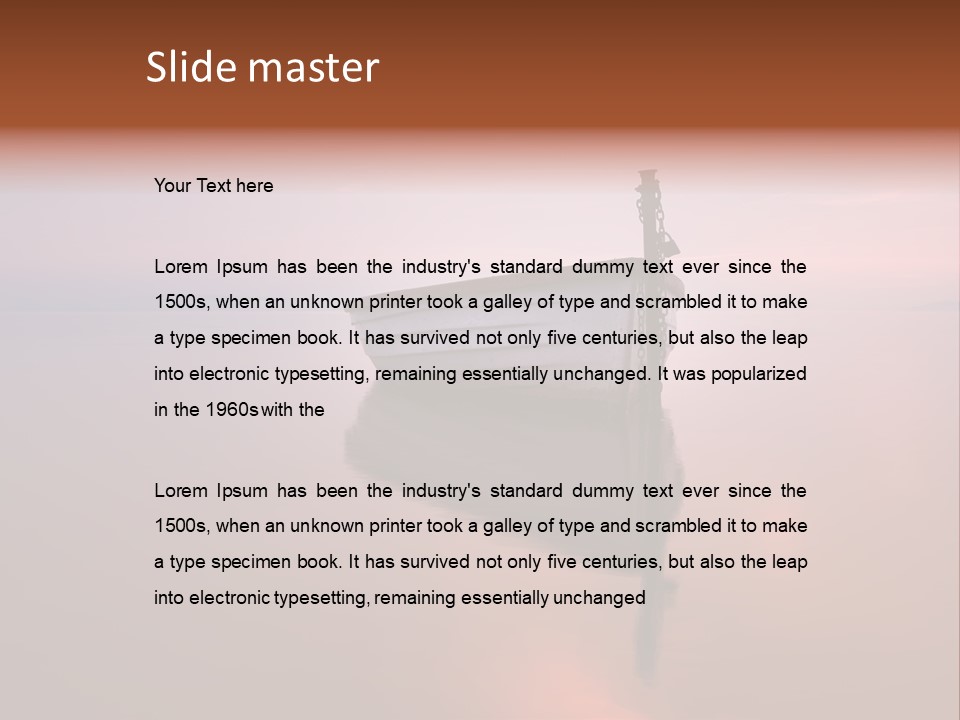 A Boat Is Sitting In The Water On A Calm Day PowerPoint Template