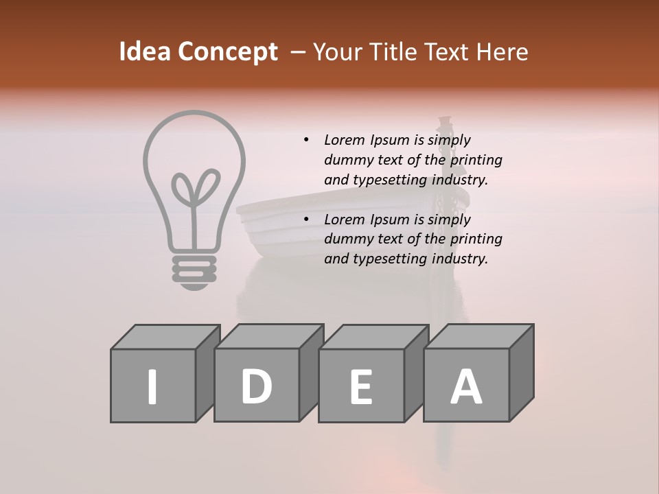 A Boat Is Sitting In The Water On A Calm Day PowerPoint Template