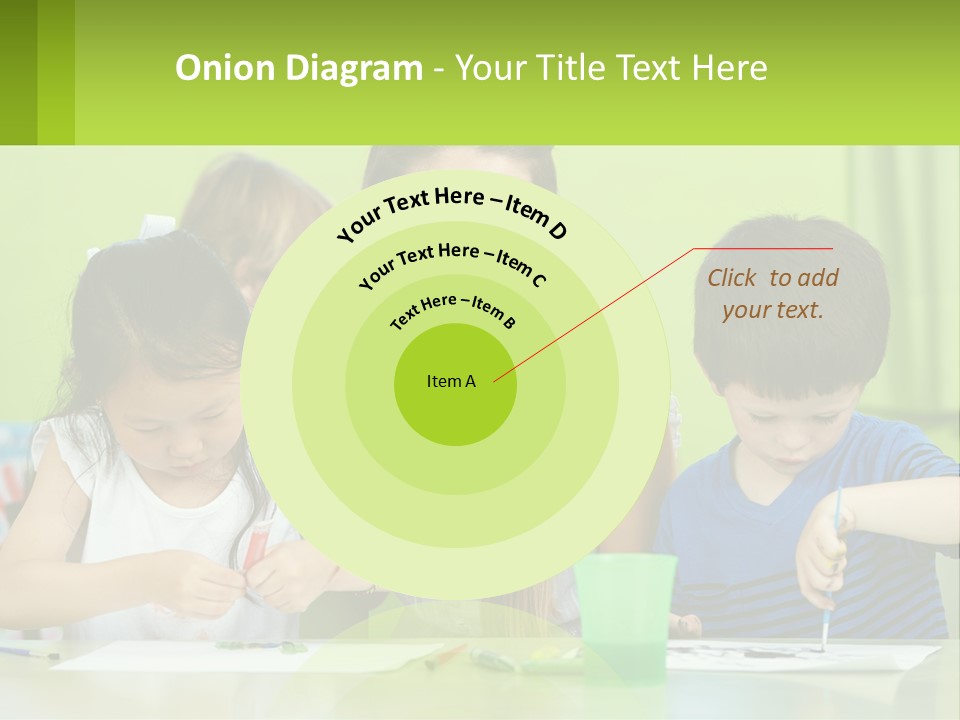 A Woman Sitting At A Table With Two Children PowerPoint Template