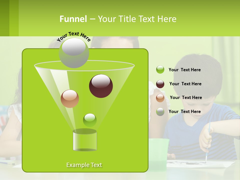 A Woman Sitting At A Table With Two Children PowerPoint Template