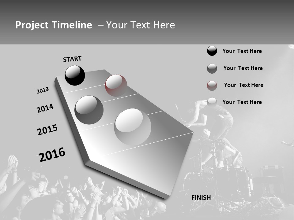 A Man On Top Of A Drum Set In Front Of A Crowd PowerPoint Template