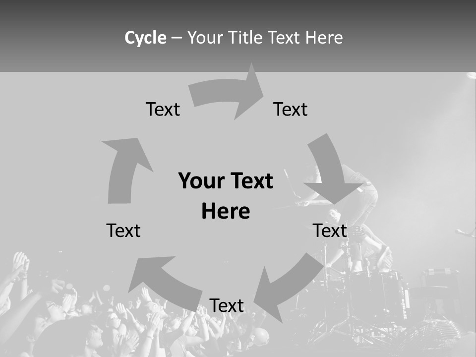 A Man On Top Of A Drum Set In Front Of A Crowd PowerPoint Template