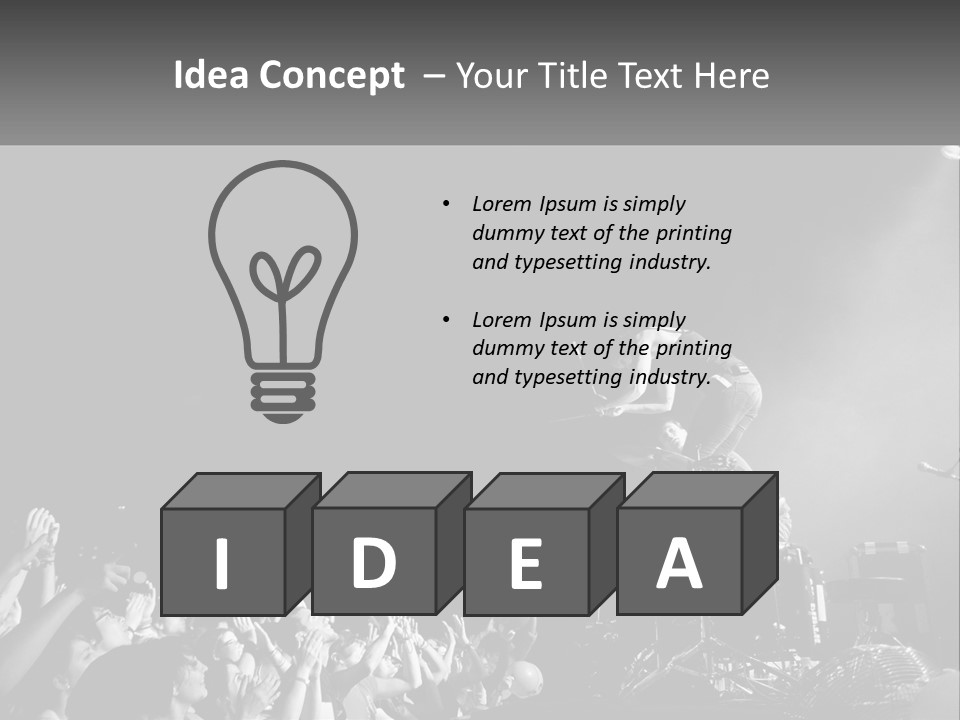 A Man On Top Of A Drum Set In Front Of A Crowd PowerPoint Template