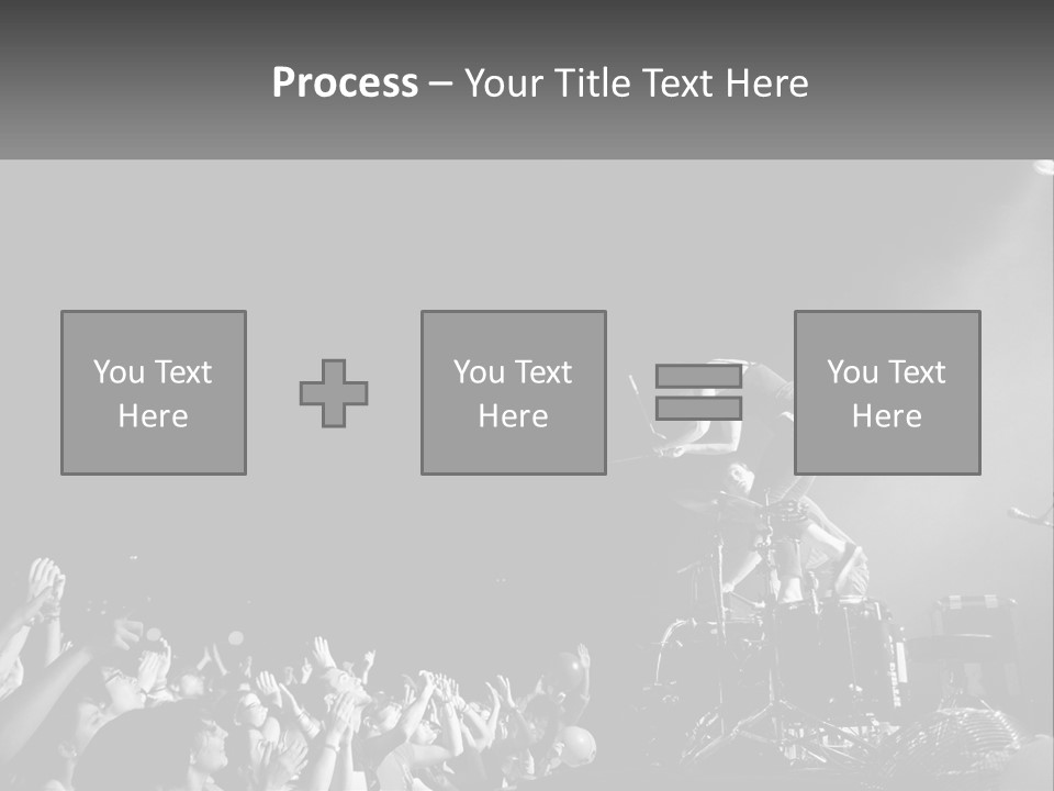 A Man On Top Of A Drum Set In Front Of A Crowd PowerPoint Template