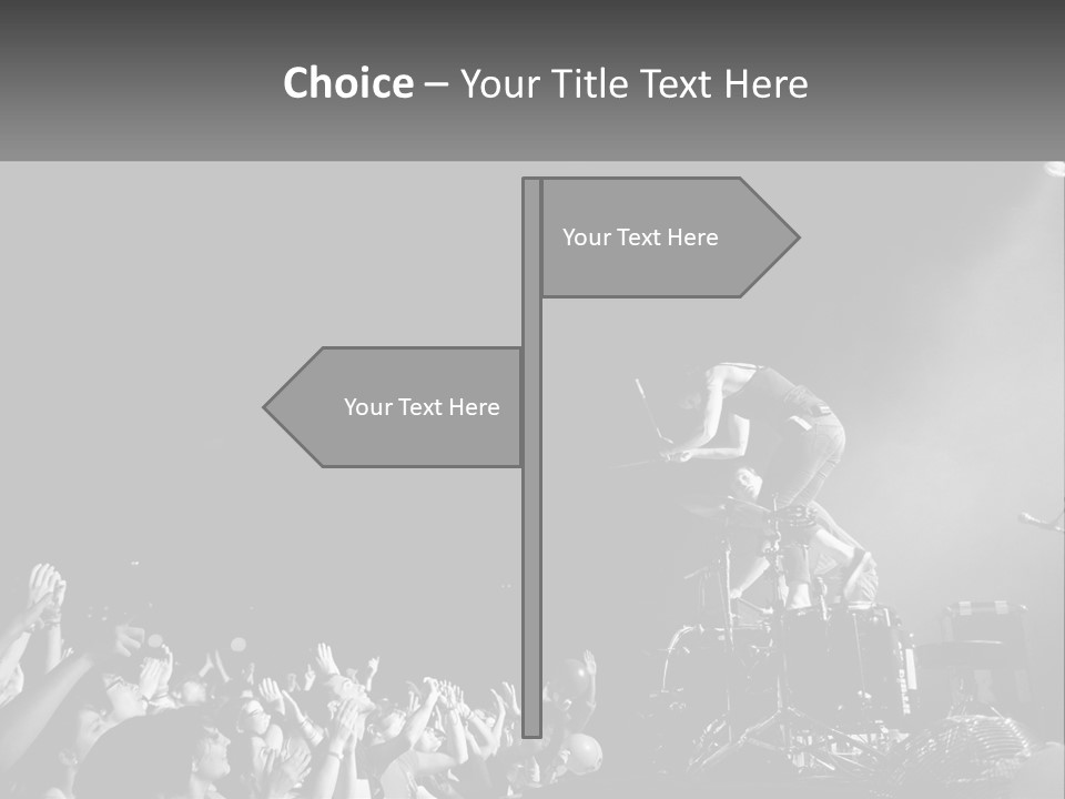 A Man On Top Of A Drum Set In Front Of A Crowd PowerPoint Template