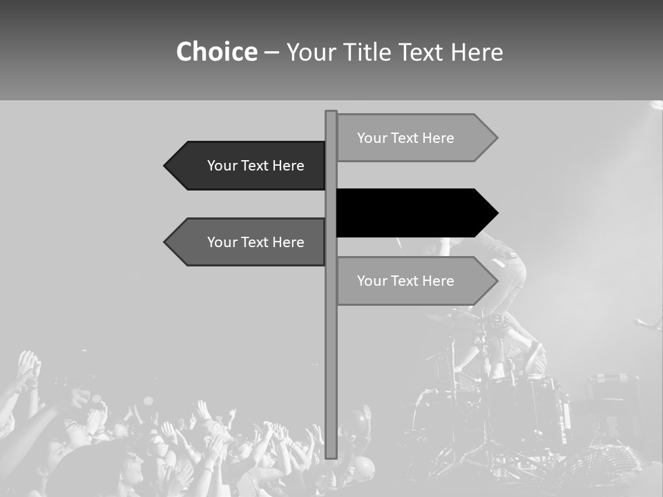A Man On Top Of A Drum Set In Front Of A Crowd PowerPoint Template