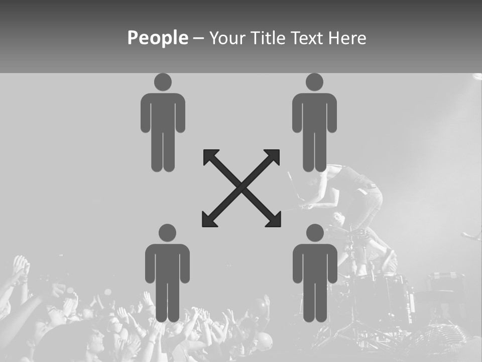 A Man On Top Of A Drum Set In Front Of A Crowd PowerPoint Template