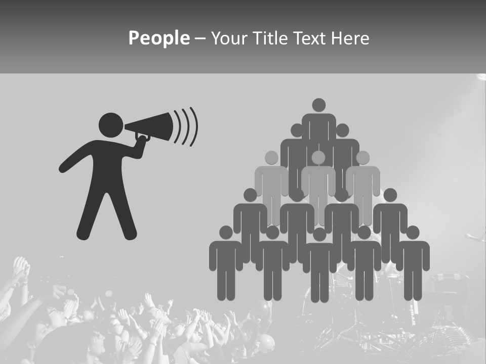 A Man On Top Of A Drum Set In Front Of A Crowd PowerPoint Template