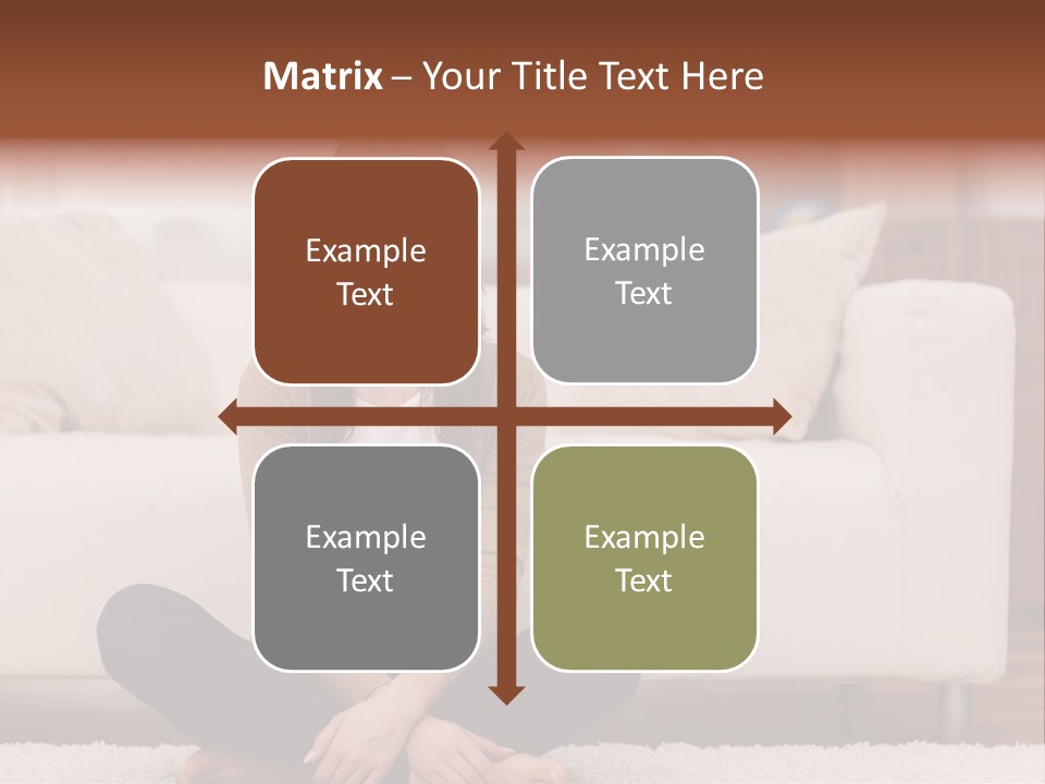 A Woman Sitting On The Floor In Front Of A Couch PowerPoint Template