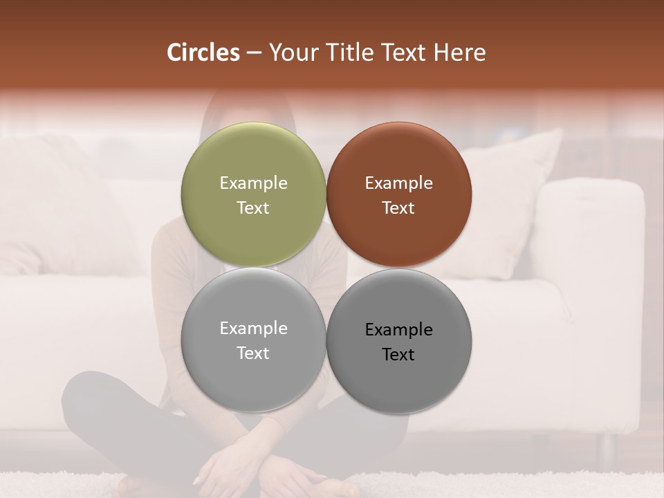 A Woman Sitting On The Floor In Front Of A Couch PowerPoint Template