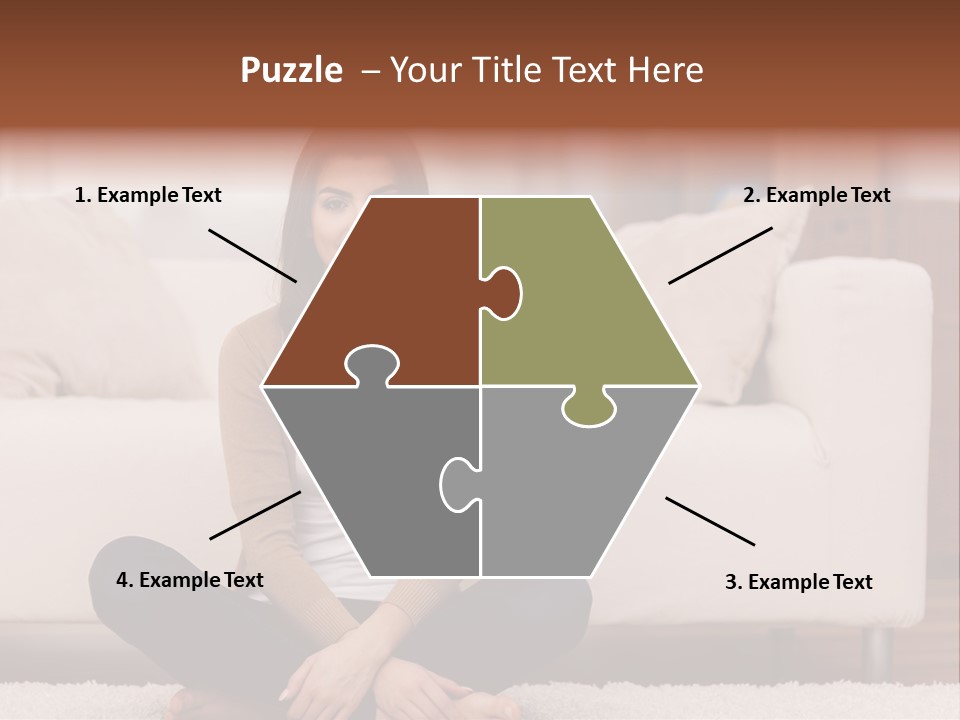 A Woman Sitting On The Floor In Front Of A Couch PowerPoint Template