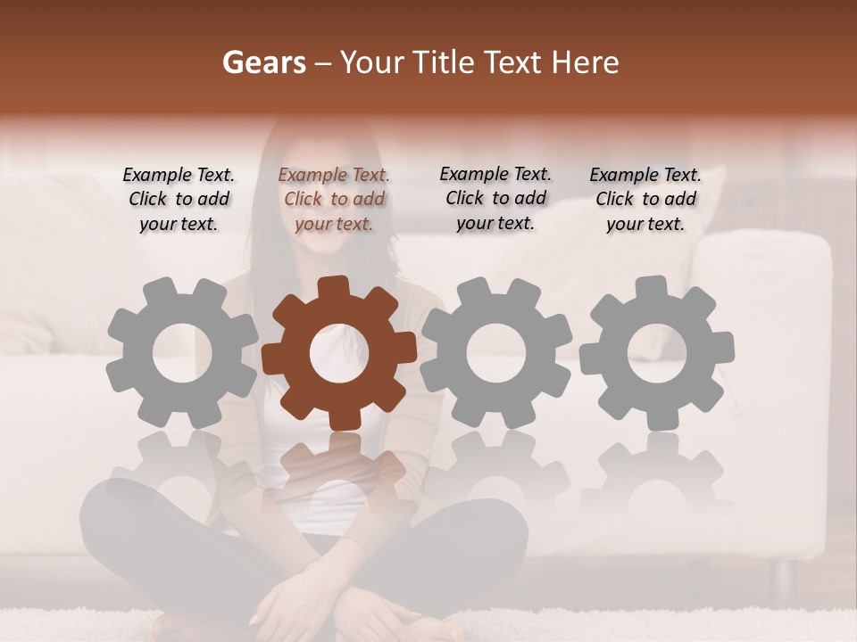 A Woman Sitting On The Floor In Front Of A Couch PowerPoint Template