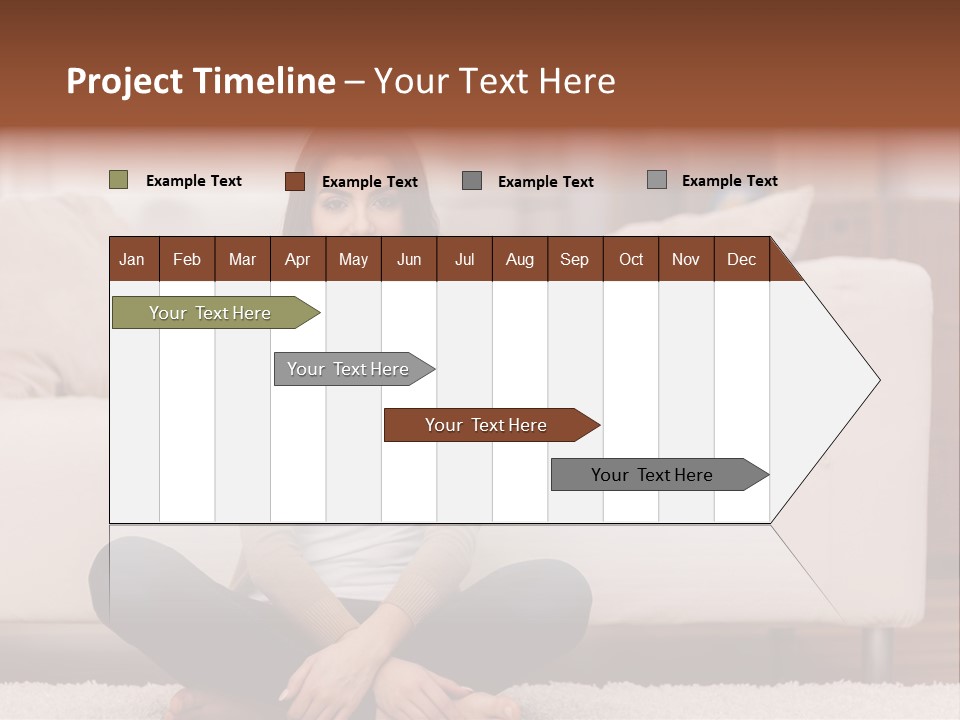 A Woman Sitting On The Floor In Front Of A Couch PowerPoint Template