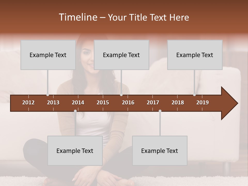 A Woman Sitting On The Floor In Front Of A Couch PowerPoint Template