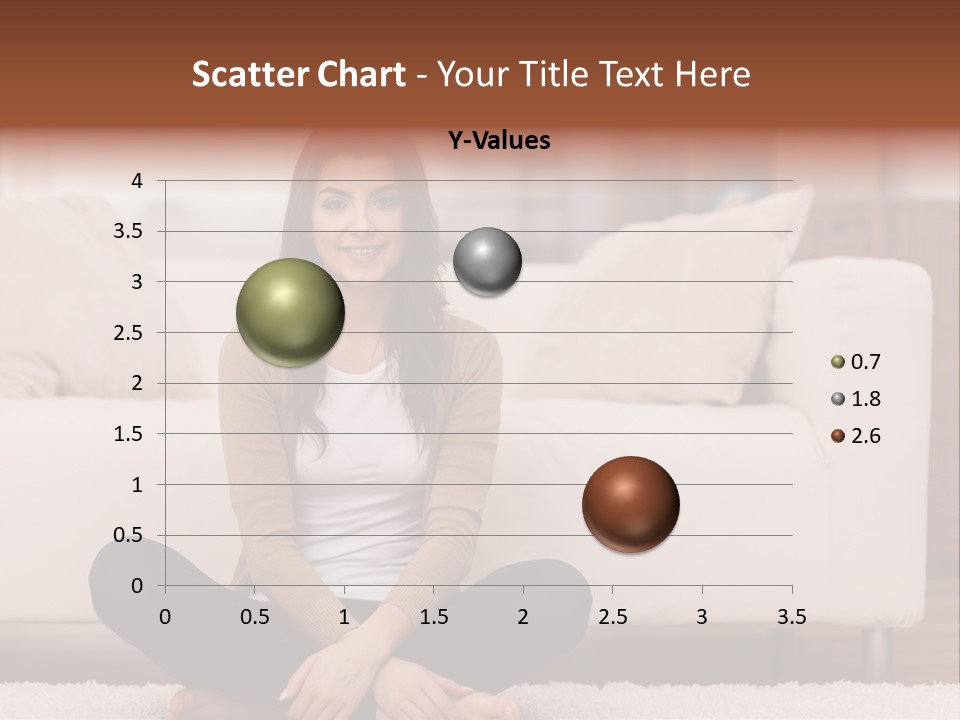 A Woman Sitting On The Floor In Front Of A Couch PowerPoint Template