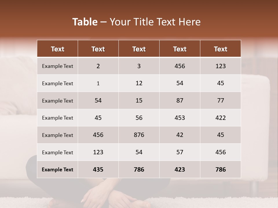 A Woman Sitting On The Floor In Front Of A Couch PowerPoint Template