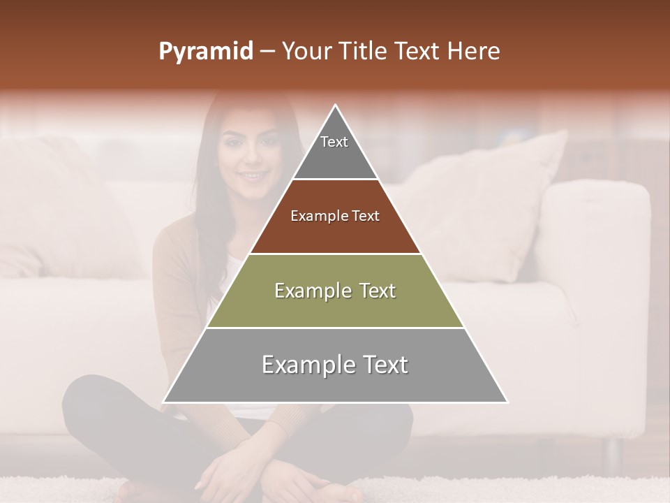 A Woman Sitting On The Floor In Front Of A Couch PowerPoint Template