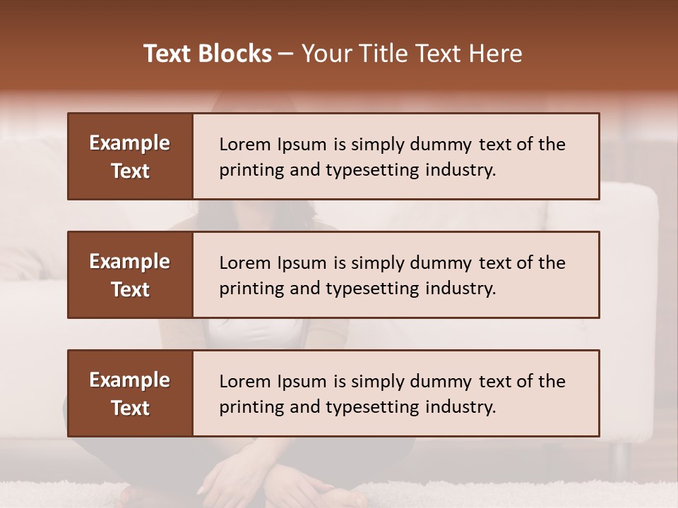 A Woman Sitting On The Floor In Front Of A Couch PowerPoint Template