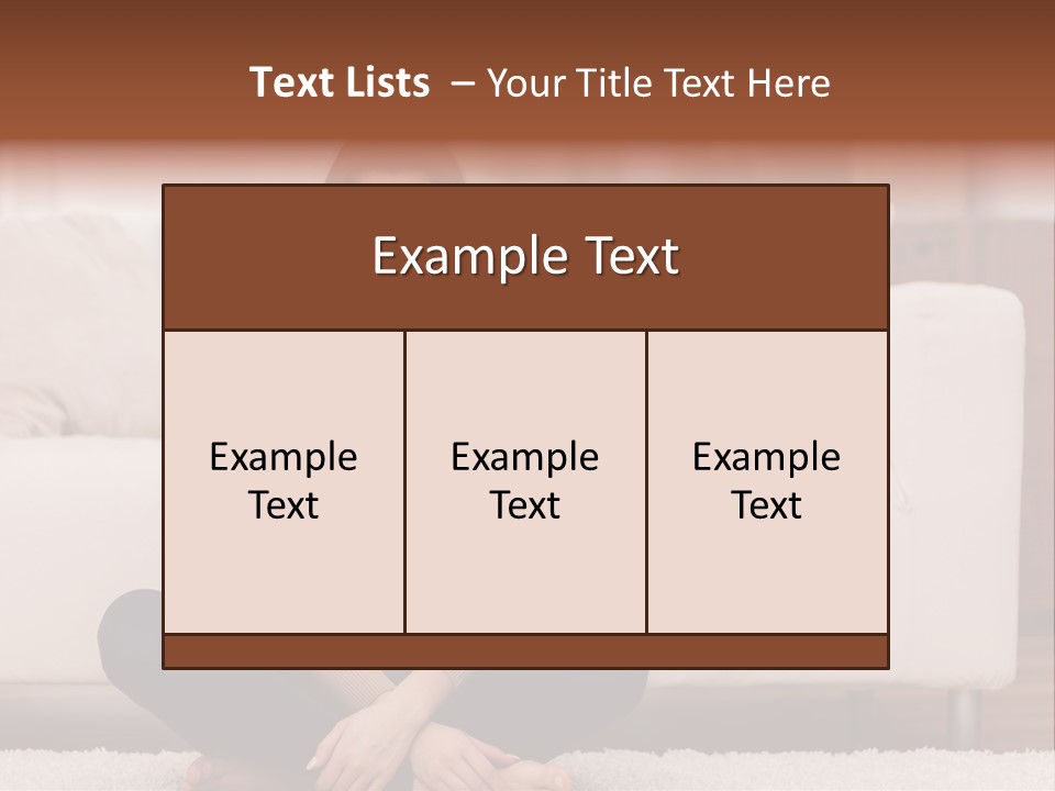 A Woman Sitting On The Floor In Front Of A Couch PowerPoint Template