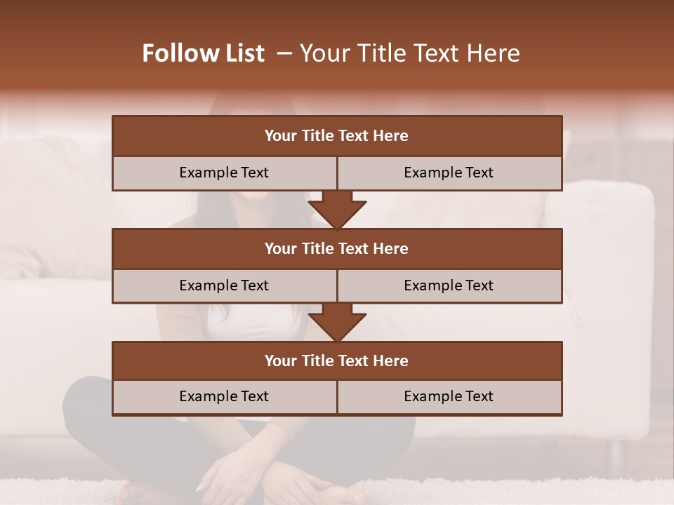 A Woman Sitting On The Floor In Front Of A Couch PowerPoint Template