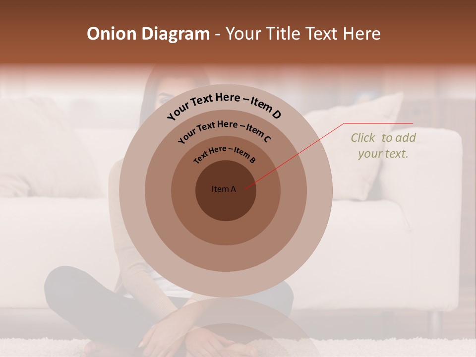 A Woman Sitting On The Floor In Front Of A Couch PowerPoint Template