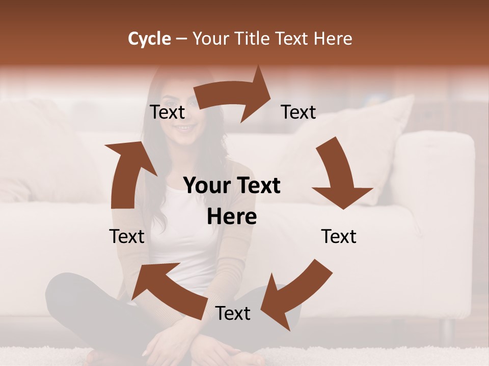 A Woman Sitting On The Floor In Front Of A Couch PowerPoint Template