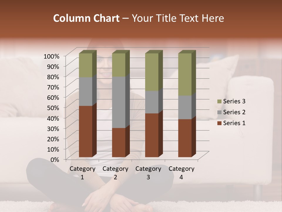 A Woman Sitting On The Floor In Front Of A Couch PowerPoint Template