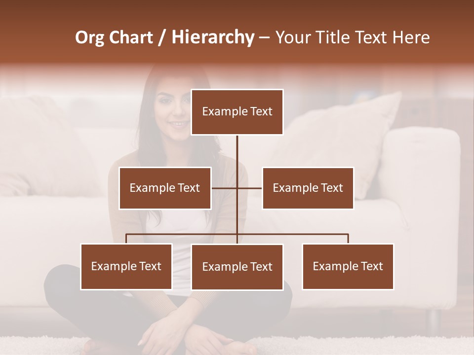 A Woman Sitting On The Floor In Front Of A Couch PowerPoint Template