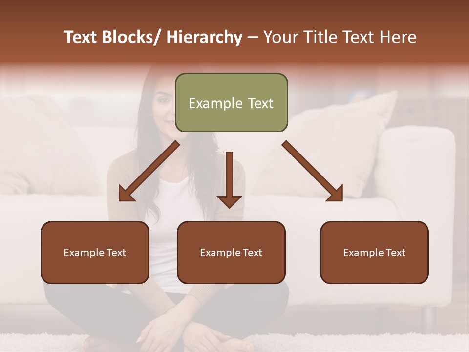 A Woman Sitting On The Floor In Front Of A Couch PowerPoint Template