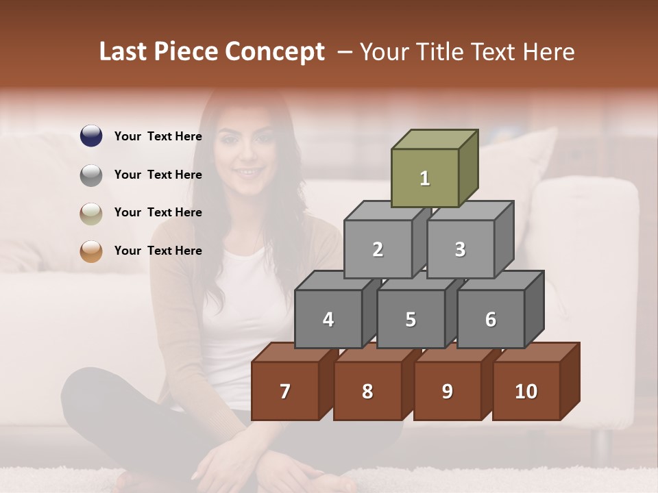 A Woman Sitting On The Floor In Front Of A Couch PowerPoint Template