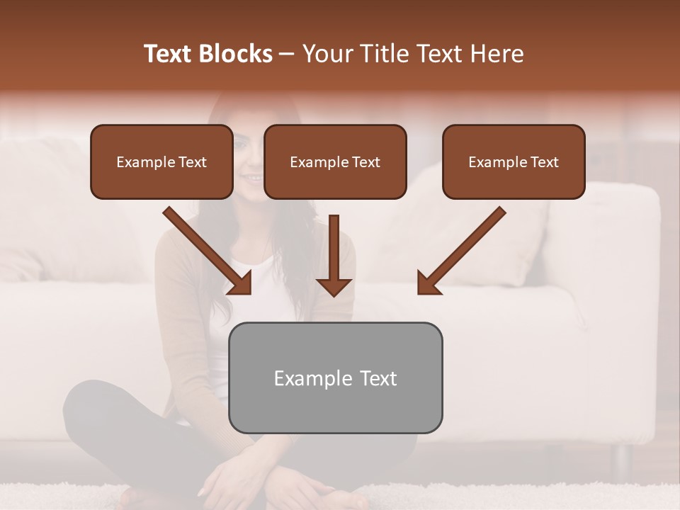 A Woman Sitting On The Floor In Front Of A Couch PowerPoint Template