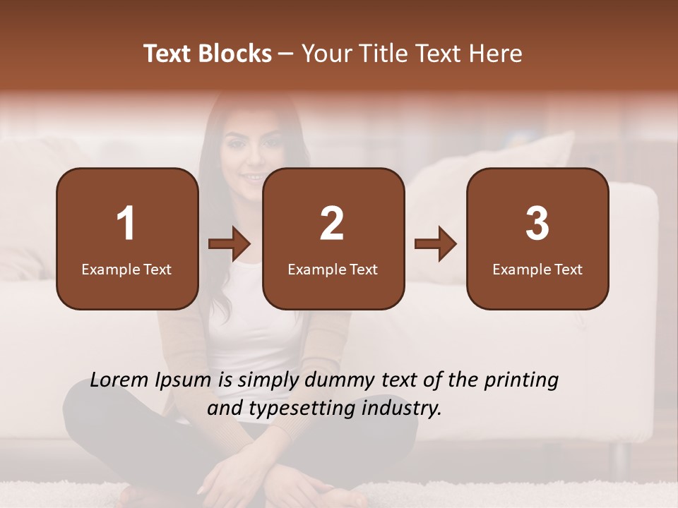 A Woman Sitting On The Floor In Front Of A Couch PowerPoint Template