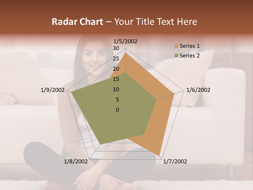A Woman Sitting On The Floor In Front Of A Couch PowerPoint Template