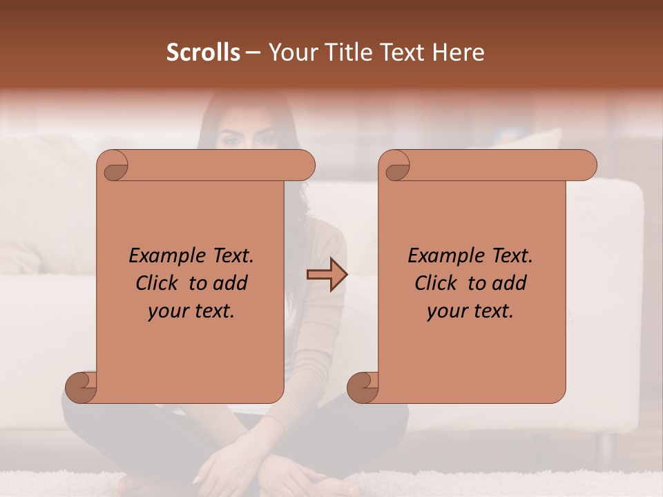 A Woman Sitting On The Floor In Front Of A Couch PowerPoint Template