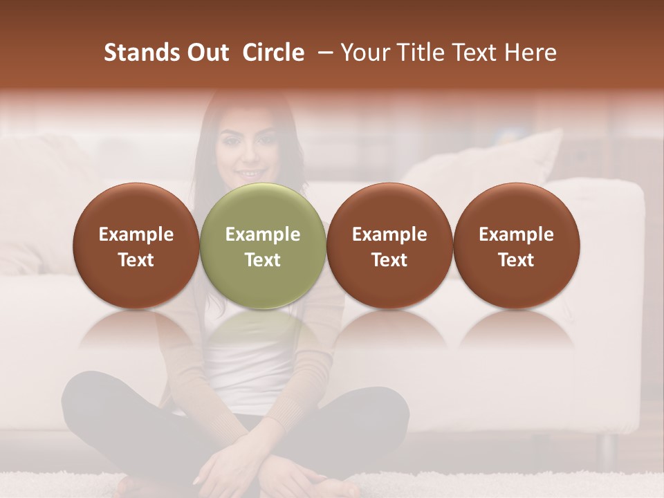 A Woman Sitting On The Floor In Front Of A Couch PowerPoint Template