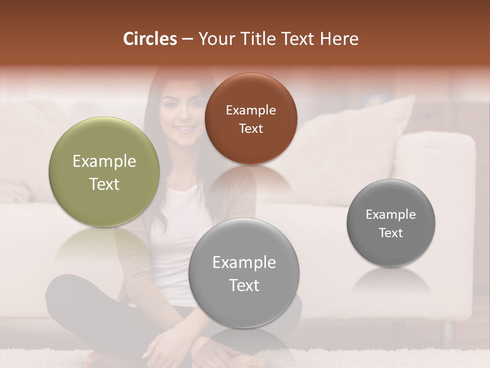 A Woman Sitting On The Floor In Front Of A Couch PowerPoint Template